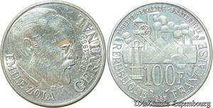 S347 France 100 Francs Germinal Emile Zola 1985 Argent Silver SUP -> Faire Offre