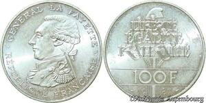 S348 France 100 Francs Général La Fayette 1987 Argent Silver FDC -> Faire Offre