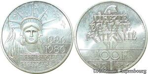 S350 France 100 Francs Statue de la Liberté 1986 Argent Silver SPL -> Faire Offre