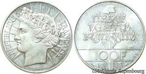 S352 France 100 Francs Fraternité 1988 Argent Silver FDC -> Faire Offre