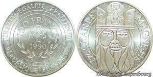 S354 France 100 Francs Charlemagne 1990 Argent Silver FDC -> Faire Offre