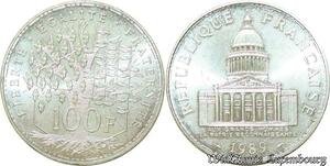 S357 France 100 Francs Panthéon 1989 Argent Silver SPL FDC -> Faire Offre