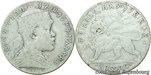 S371 Ethiopie Birr Empire Ménélik II EE 1895 1902 Paris Silver -> Make offer