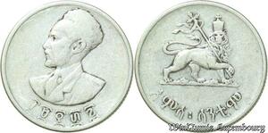 S372 Ethiopie Selassie 50 Cents 1936 Argent Silver -> Make offer