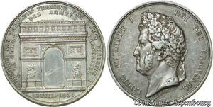S398 Médaille Arc de Triomphe Napoléon Louis-Philippe 1836 Paris Silver SUP