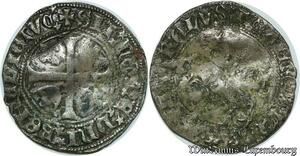 S421 France Blanc aux 3 Lis Charles VII accotés Grande couronne St Pourcain Argent