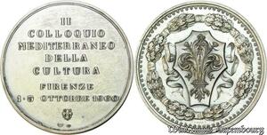 S442 Italy Medal Colloquio Mediteaneo Pira Della Cultura Firenze 5-10/60 Silver