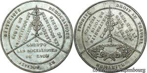 S446 France Médaille 1848 Exposition des théories de Proudhon Socialistes SUP