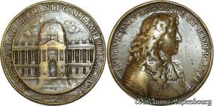 S447 France Médaille Louis XIV Construction colonnade Louvre Paris 1667 Jean Warin