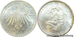 S463 Allemagne 10 Mark Olympiades Munich 1972 D Argent Silver