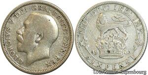S520 United Kingdom 6 Pence George V 1925 Argent Silver -> Faire Offre