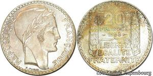S556 France 20 Francs Turin 1938 Argent Silver FDC -> Faire Offre