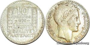 S559 France 10 Francs Turin 1939 Argent Silver SUP SPL -> Faire Offre