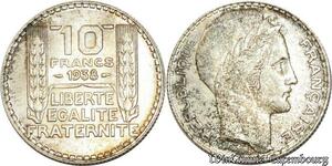 S560 France 10 Francs Turin 1938 Argent Silver SUP SPL -> Faire Offre
