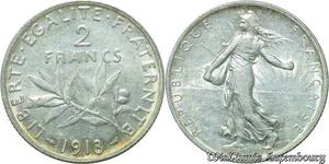 S568 France 2 Francs Semeuse 1913 Argent Silver SUP SPL -> Faire Offre