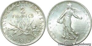 S569 France 2 Francs Semeuse 1914 Argent Silver FDC -> Faire Offre