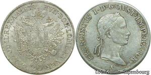 S590 Austria 20 Kreuzer Franz II 1832 A Vienne Argent Silver AU SUP