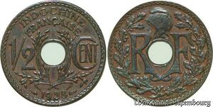 S595 French Indochina 1/2 Cent 1938 SUP -> Faire Offre