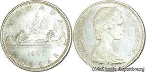 S665 Canada Dollar Elizabeth II 1965 Silver AU ! Superbe Proof Like