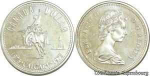 S666 Canada Dollar Elizabeth II 1875 1975 Calgary Proof Like Silver UNC &gt; Offer