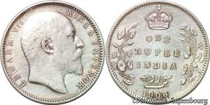 S671 India Britsh Rupee Edouard VII 1906 Silver -> Make offer