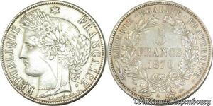 S685 France Rare 5 Francs Ceres avec légende 1870 A Paris Superbe -> Faire Offre