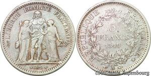 S688 France 5 Francs Hercule 1849 A Paris Argent Silver -> Faire Offre