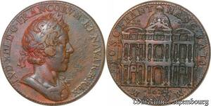 S692 France Rare Médaille Louis XIII le Juste Extention Louvre P. RegnI 1624