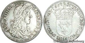 S696 France Rare 1/12 Ecu Louis XIV buste Juvénile 1662 I Limoges Argent Silver SUP