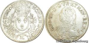 S705 France Rare Ecu aux lunettes Louis XV 1726 M Toulouse Argent TB+ -> Faire Offre