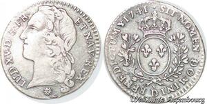 S710 France Rare 1/10 Ecu au bandeau Louis XV 1741 D Lyon Argent -> Faire Offre