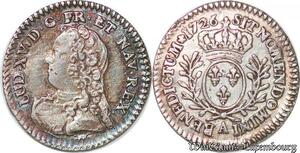 S712 France Rare ! 1/20 Ecu branche olivIs Louis XV 1726 A Paris Quasi SUP