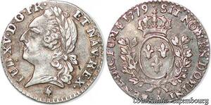 S713 France 1/20 Ecu Louis XVI sous Louis XV Frappe insolite 1779 A Paris Argent SUP