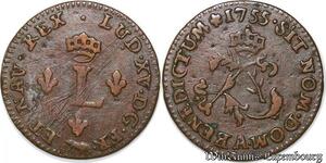 S715 France Très Rare R3 Double Sol Deux Sous Louis XV 1755 A Paris -> Faire Offre