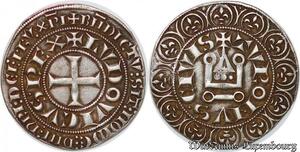 S727 Rare France Gros tournois Louis XI Saint Louis O rond 1266 Argent -&gt;Offre