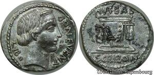 S739 Scarce Denier L. Scribonius Libo Denarius 62 Bonus Eventus Bon Event AU