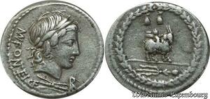 S747 Scarce Denarius Mn.Fonteius 85 MN·FonteI C·F Apollo Cupid on goat Silver