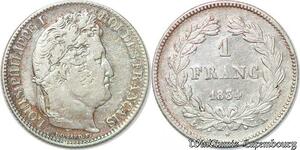 S763 France Rare 1 Franc Louis-Philippe 1834 A Paris Argent Silver -> Faire Offre