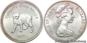 S773 Isle of man 25 Pence Elizabeth II 1975 Cat FDC UNC ! -> Make offer