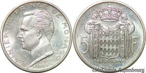 S980 Monaco 5 Francs Prince Rainier III 1960 Argent Silver -> Faire Offre