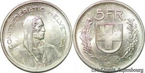 S998 Switzerland 2 Francs Helvetia 1966 Argent Silver -> Faire Offre