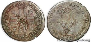 S1026 France Très Rare Douzain Louis XIV Quinzain 1693 Contremarque Lis Atelier étoile