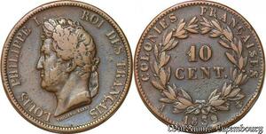 S1036 Gaudeloupe Colonies 10 Centimes Louis-Philippe 1859 A Paris -> Faire Offre