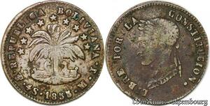 S1046 Bolivia Bolivar 1885 Argent Silver -> Faire Offre