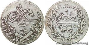 S1054 Egypt Rial 20 Piastres Muhammad V 1327 1909 Argent Silver -> Faire Offre