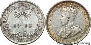 S1070 Britsh West Africa Togo Schilling George V 1913 Argent
