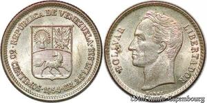S1095 Venezuela 50 Centimos Bolivar 1954 Argent Silver SPL FDC UNC -> F offre