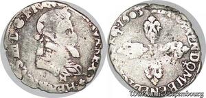 S1112 France Très Rare 1/4 Franc Henri IV 1603 N MontpellI Argent Silver