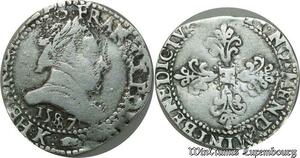 S1113 Unique Fauté Demi Franc Henri III 15887 K Bordeaux Pologne 5 chiffres date