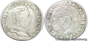 S1127 France Teston François II d'Henri II tête nue 5e type 1556 M Toulouse Argent